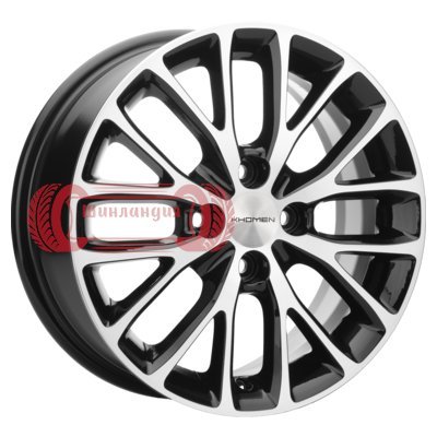 Khomen Wheels KHW1506 (Lada Granta) Black-FP 6x15/4x98 D58.6 ET36  