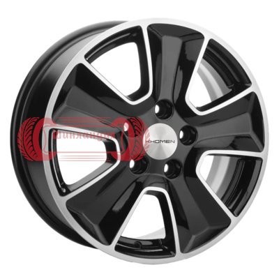 Khomen Wheels KHW1601 (Geely Atlas Pro) Black-FP 6.5x16/5x114.3 D54.1 ET45  