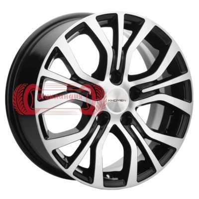 Khomen Wheels KHW1608 (Opel Zafira) Black-FP 6.5x16/5x110 D65.1 ET43  